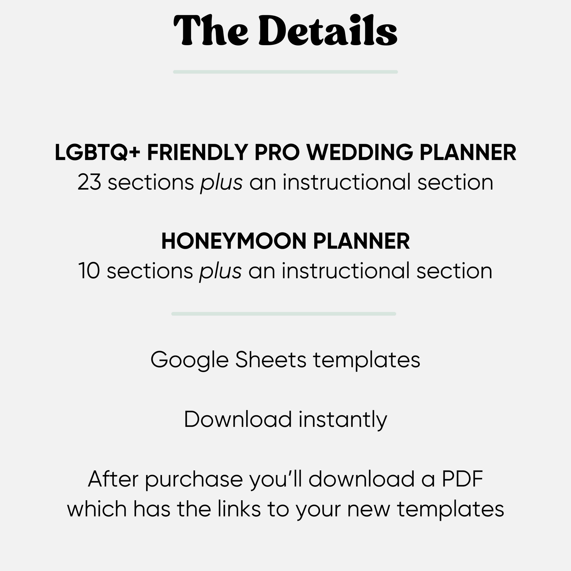 Screenshot of the LGBTQ+ friendly digital wedding planner template in Google Sheets. The template is thoughtfully organized with dedicated sections for various wedding planning details, ensuring a seamless and inclusive planning experience.