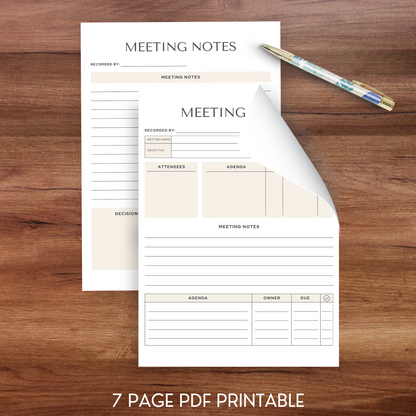 meeting notes templates printable pdf. meeting agenda