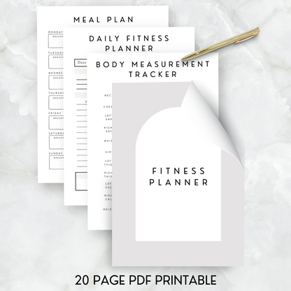PDF printable fitness planner